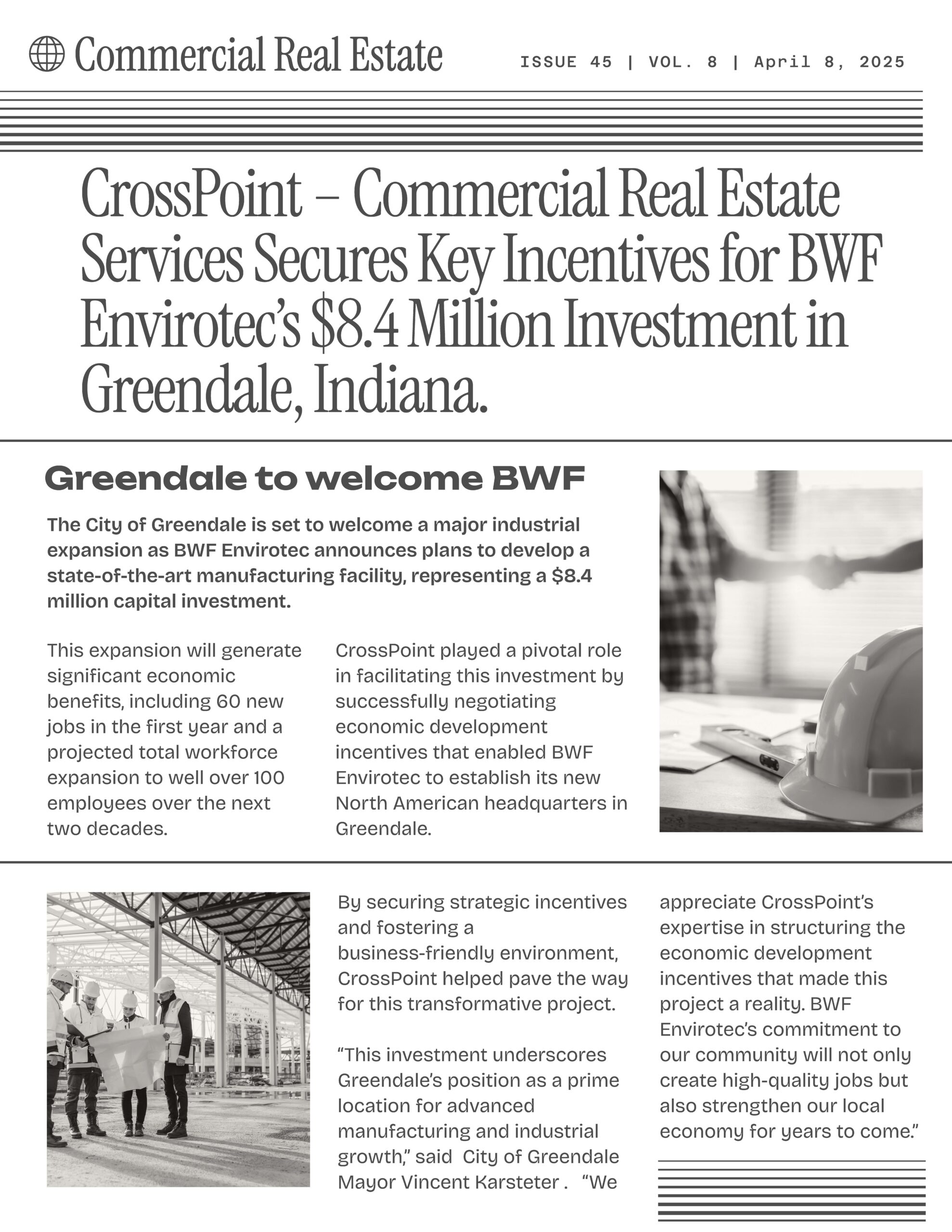 BWF Envirotec Greendale Indiana Press Release