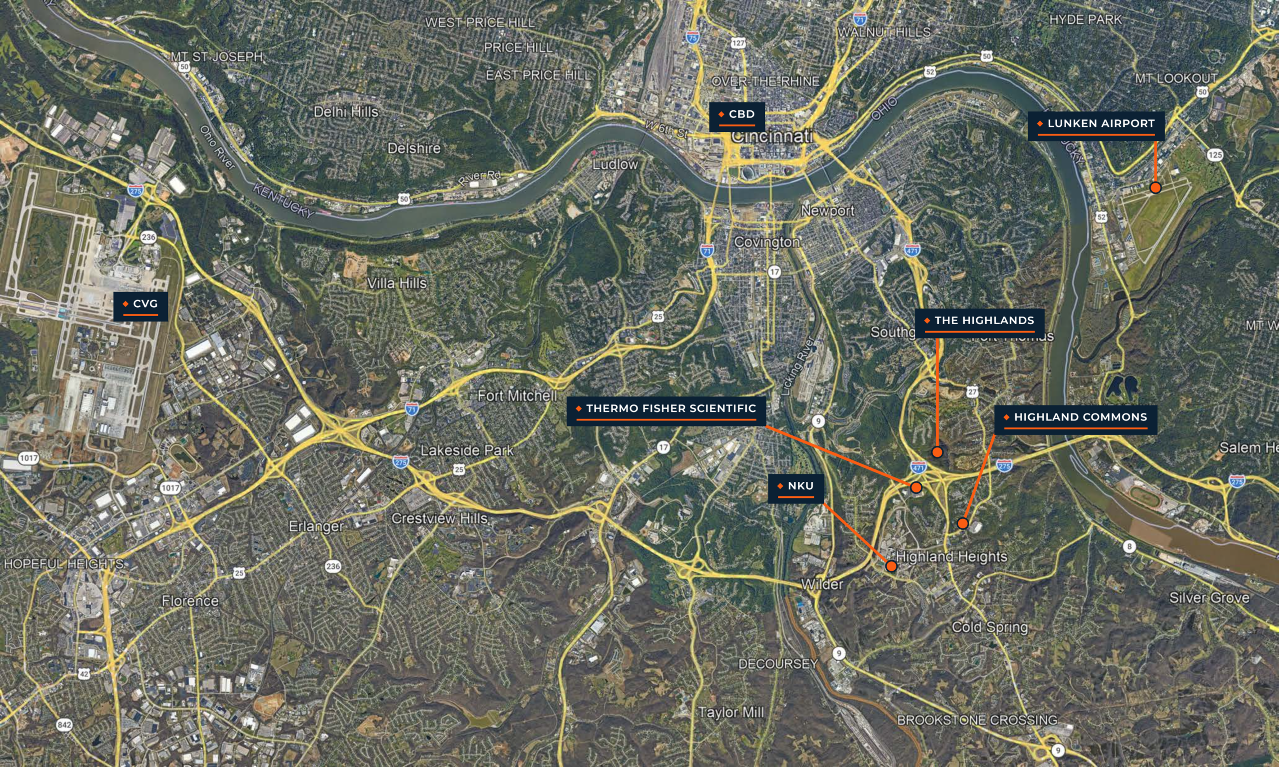 The Highlands regional connectivity map